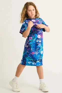 Soft To Touch Kids Lazy Girl Dress Tee - Mermaid Mafia