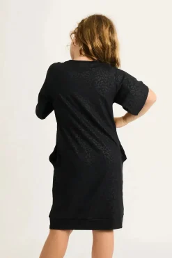 Soft To Touch Kids Lazy Girl Dress Tee - Black Exotic Touch Jag