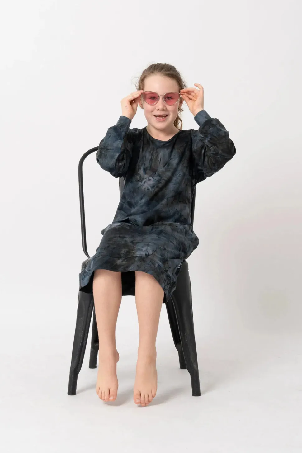 Soft To Touch Kids Lazy Girl Dress Sweater - Dark And Moody