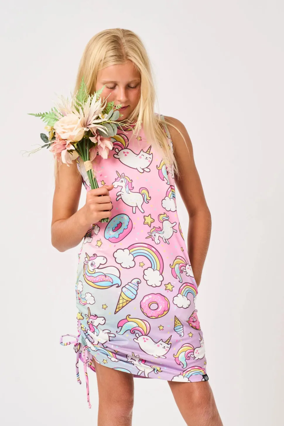 Soft To Touch Kids Lazy Girl Dress Tank - Unicorn