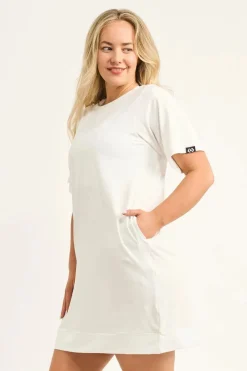 Soft To Touch Lazy Girl Dress Tee - White