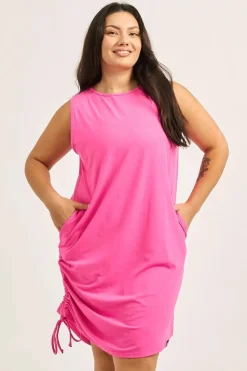 Soft To Touch Lazy Girl Dress Tank - Candy Pink