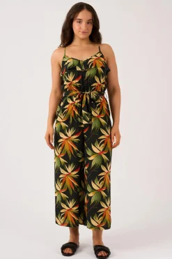 Sustainable Viscose Frill Jumpsuit - Black Tropico
