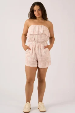 Sustainable Viscose Frill Playsuit - Nude Tiki