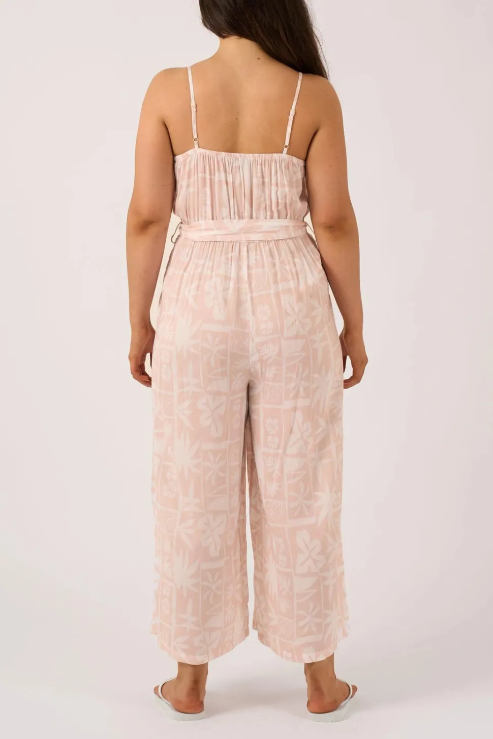Sustainable Viscose Frill Jumpsuit - Nude Tiki