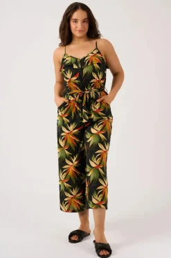 Sustainable Viscose Frill Jumpsuit - Black Tropico