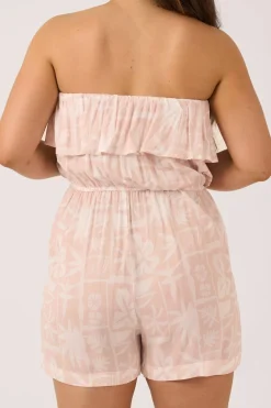 Sustainable Viscose Frill Playsuit - Nude Tiki