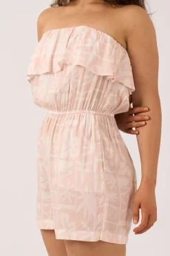 Sustainable Viscose Frill Playsuit - Nude Tiki