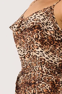 Sustainable Viscose Frill Jumpsuit - Natural Primal Animal