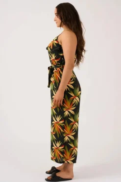 Sustainable Viscose Frill Jumpsuit - Black Tropico
