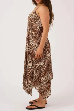 Sustainable Viscose Hanky Hem Dress - Natural Primal Animal