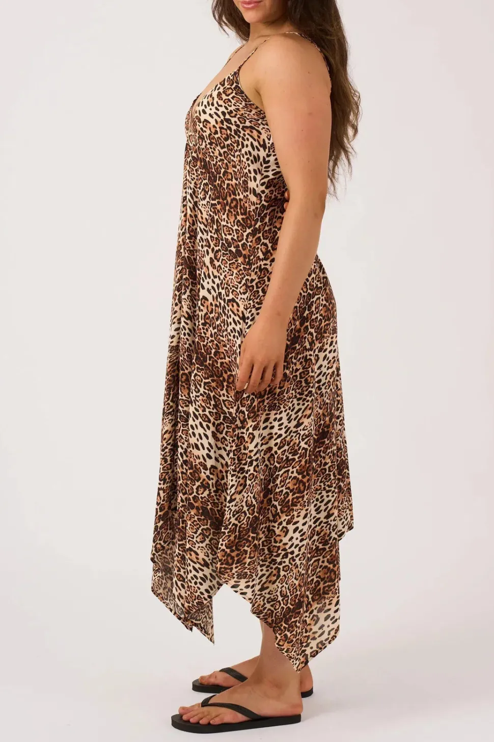 Sustainable Viscose Hanky Hem Dress - Natural Primal Animal