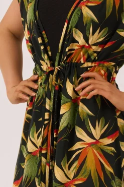 Sustainable Viscose Maxi Kimono - Black Tropico