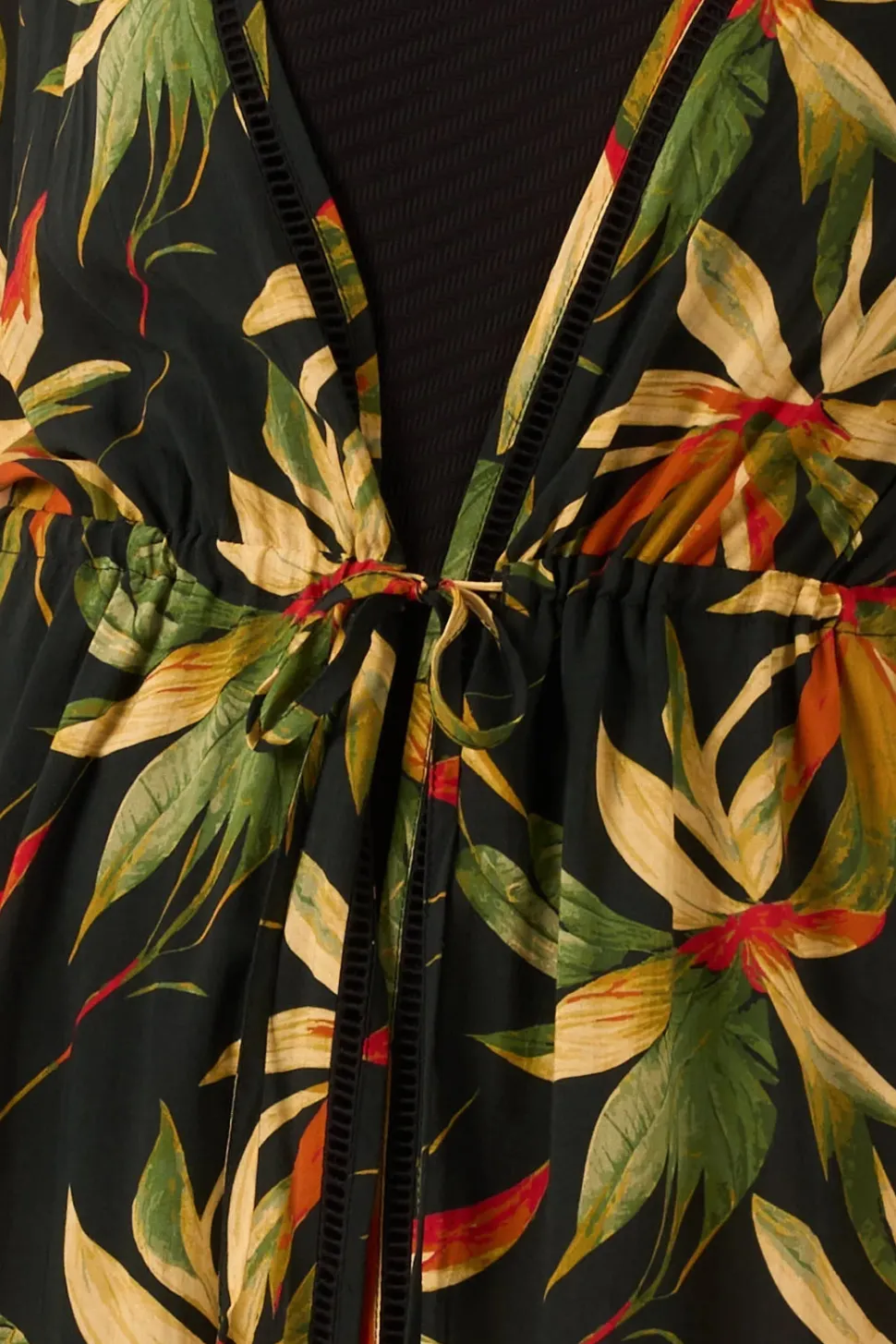 Sustainable Viscose Maxi Kimono - Black Tropico