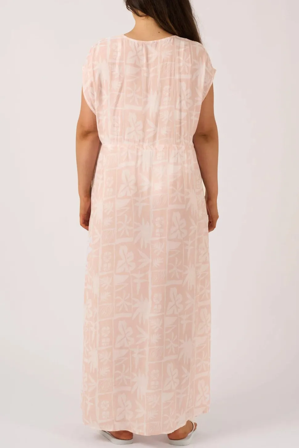 Sustainable Viscose Maxi Kimono - Nude Tiki