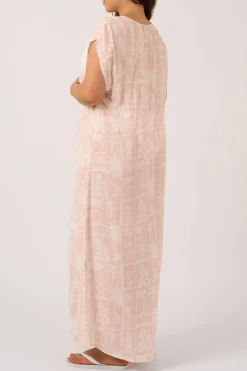 Sustainable Viscose Maxi Kimono - Nude Tiki