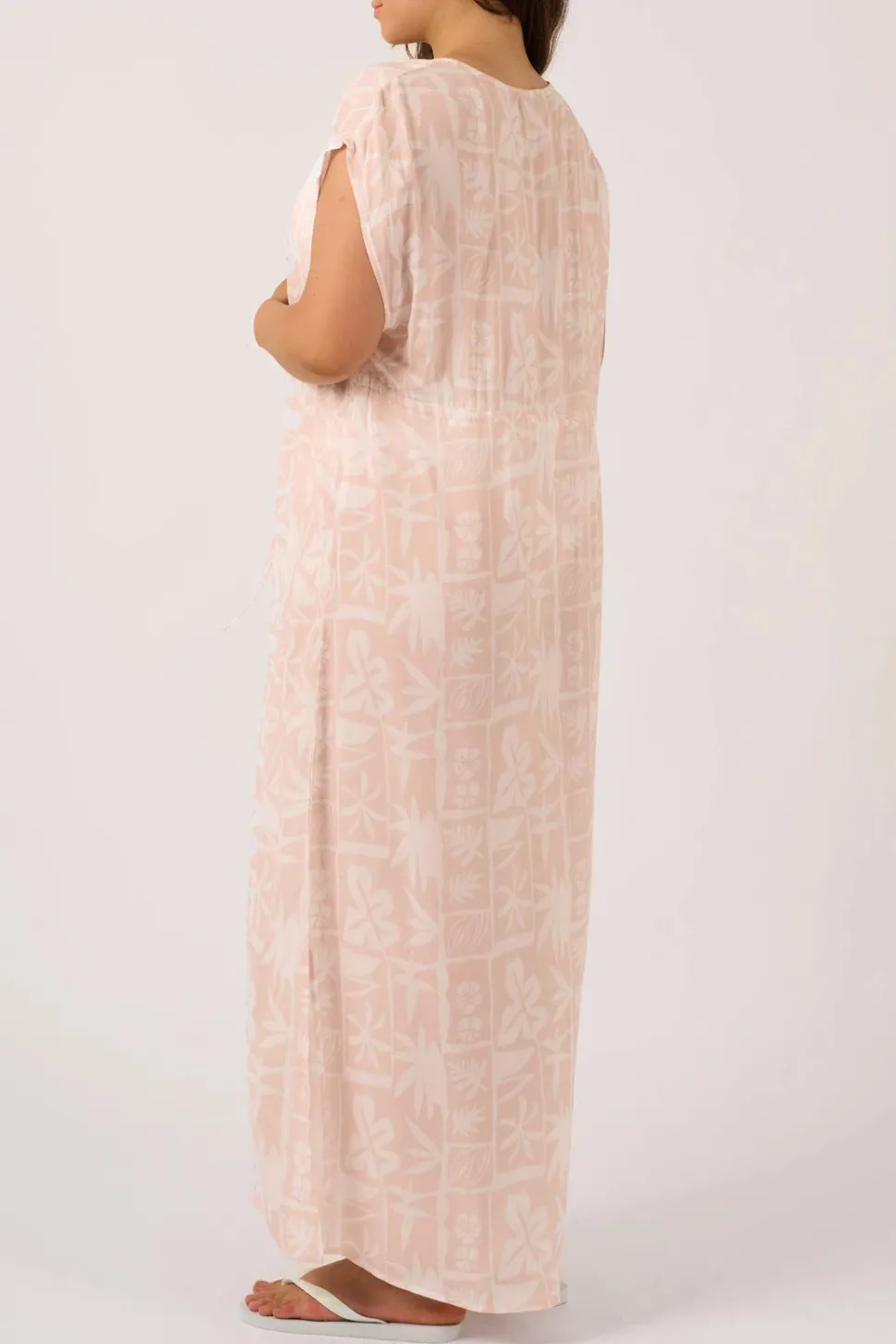 Sustainable Viscose Maxi Kimono - Nude Tiki