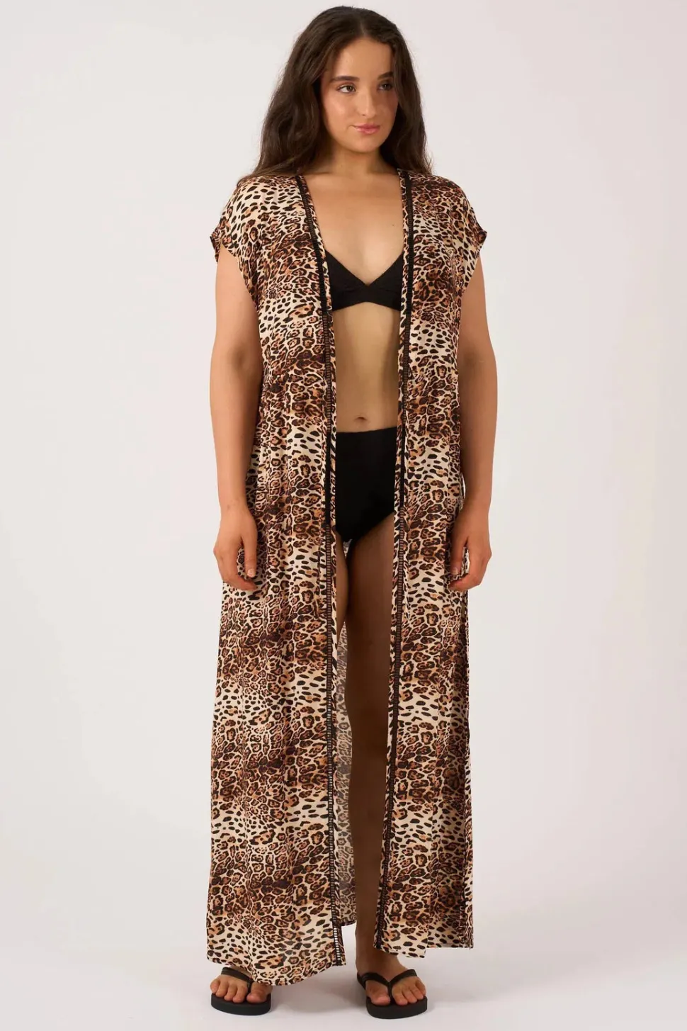 Sustainable Viscose Maxi Kimono - Natural Primal Animal