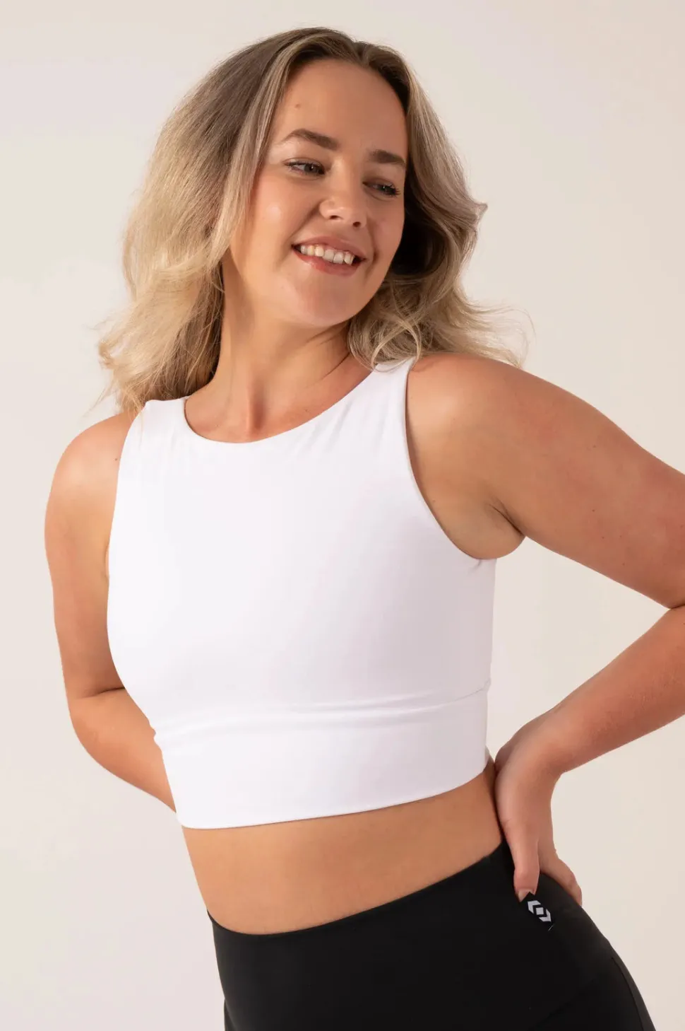 White Body Contouring - Reversible Comfort Crop Top