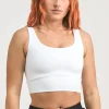 White Body Contouring - Scoop Neck Comfort Crop Top