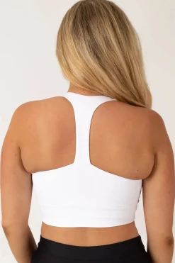 White Body Contouring - T Back Comfort Crop Top