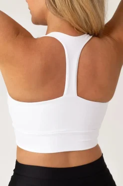 White Body Contouring - T Back Comfort Crop Top