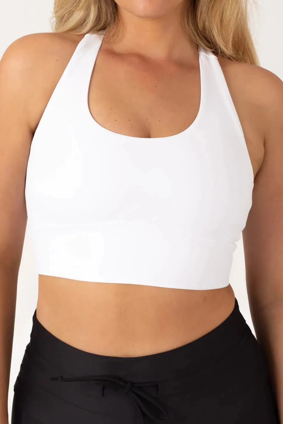 White Body Contouring - T Back Comfort Crop Top