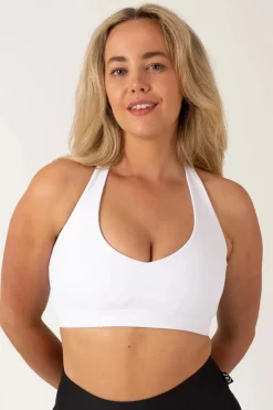 White Performance - Deep V Crop