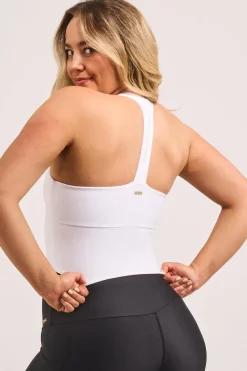White Performance - Luxe Longline T Back Comfort Crop Top