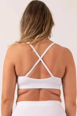 White Rib Seam Free - Strappy Cross Over Bralette